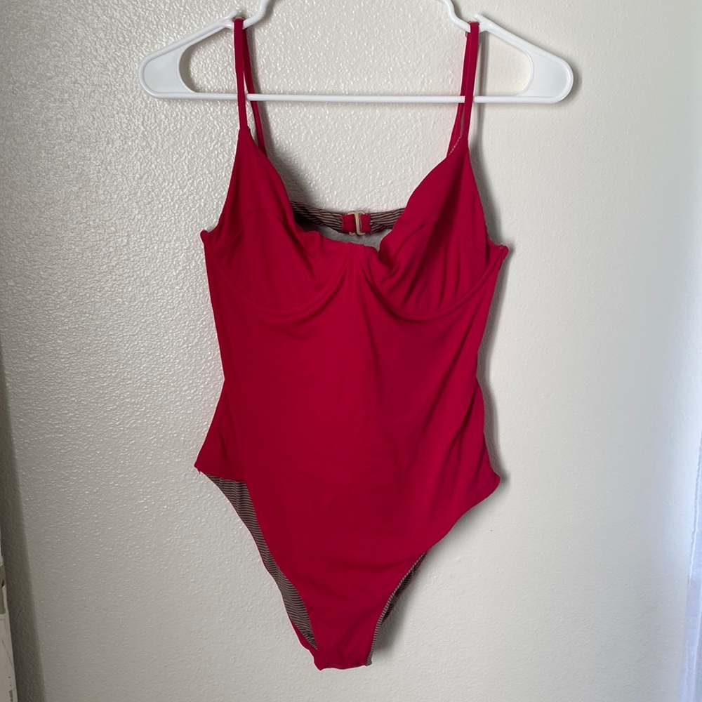 ACACIA Marlow Full Piece Sangria Ribbed size 2X